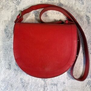 Zara women  buffalo leather Saddle bag satchel